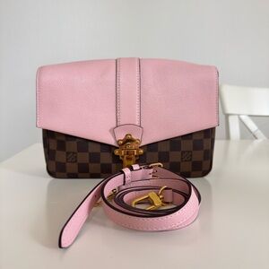 Pink and Brown Designer Crossbody Bag